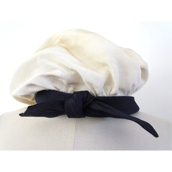 Vintage 1950s Sally Victor Boutique White Navy Sailor Tam Beret Hat main image 10